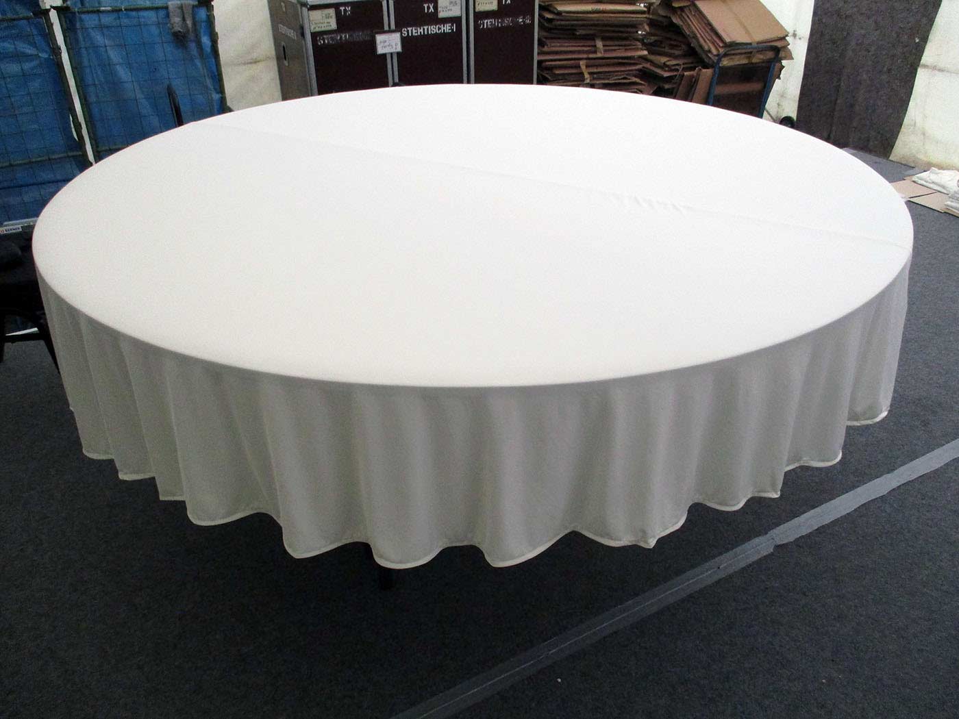 Husse Baumwolle für runden Tisch 180cm mit kurzem 